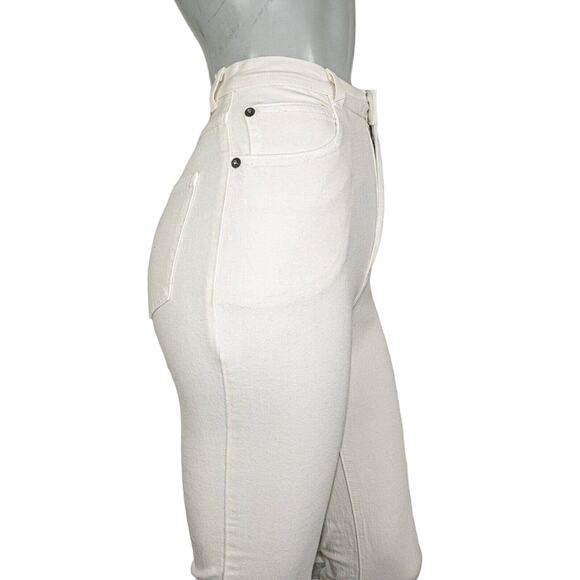 RACHEL COMEY Women's High Waist Jeans Light Beige Fray Ankle Size 0 - Picture 7 of 11